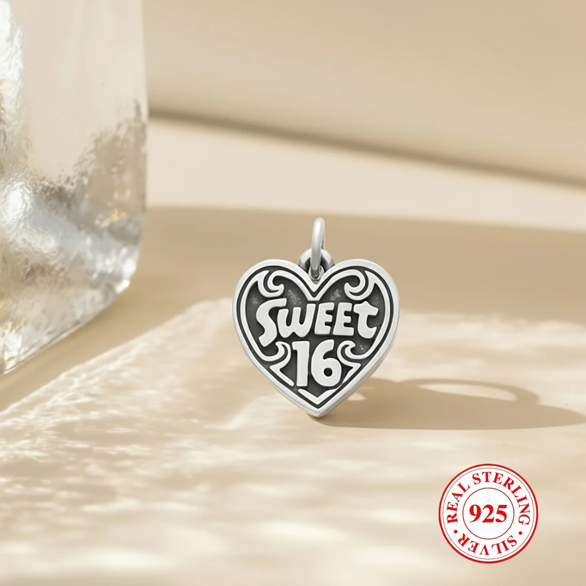 

1 шт. кулон в форме сердца из стерлингового серебра S925, кулон «сделай сам», уникальный и кулон «сделай сам» в стиле ретро, для повседневного использования, вечеринки, банкета