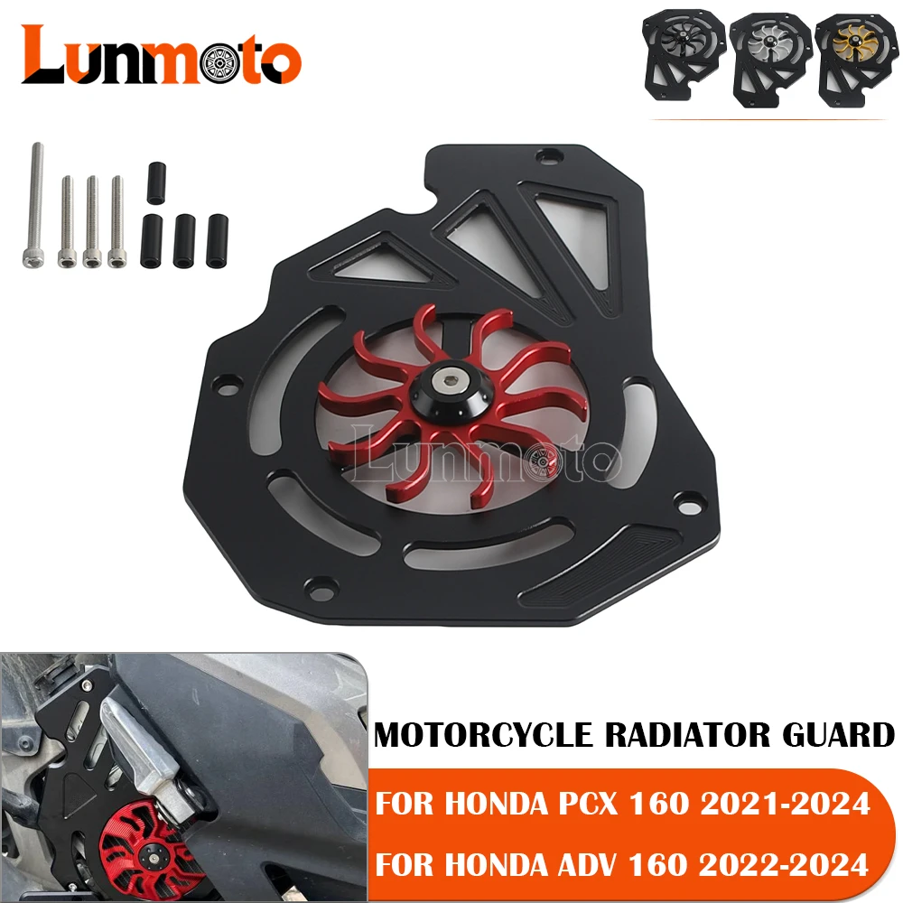 

Motorcycle Radiator Guard Grill Aluminum Alloy Radiator Water Tank Protective Cover For HONDA PCX 160 2021-2024 ADV 160 2022-24