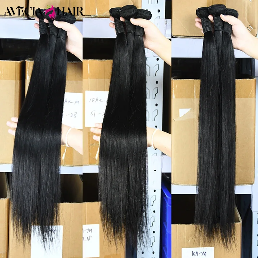 36 38 40 pulgada pelo humano natural 100% straight bundles human hair extensiones de cabello natural humano india cabello humano 100% natural 30 inch bundles human hair extensions tejido de pelo