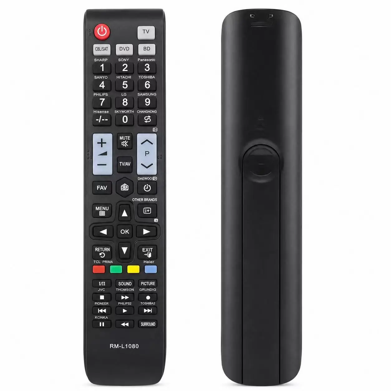 Control remoto universal para TV RM-L1080, compatible con Hisense, Panasonic, Samsung, LG, Philips, Sanyo, Sony y otros televisores.
