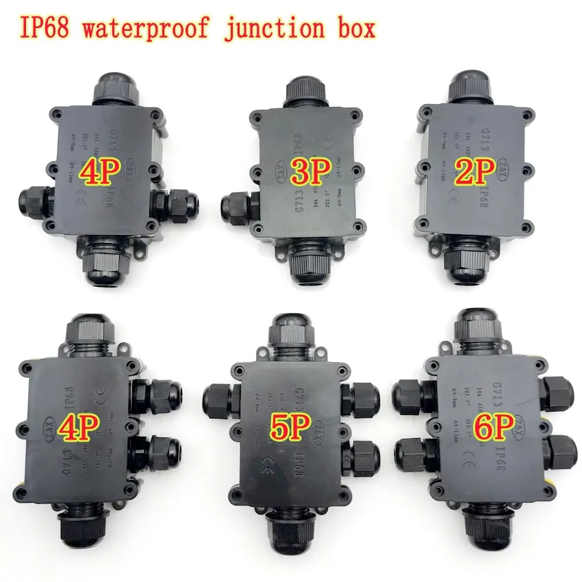 

G713 IP68 Waterproof Junction Box Electrical 2/3/4/5/6 Way Enclosure Block Cable Connecting Line Protections for Wiring