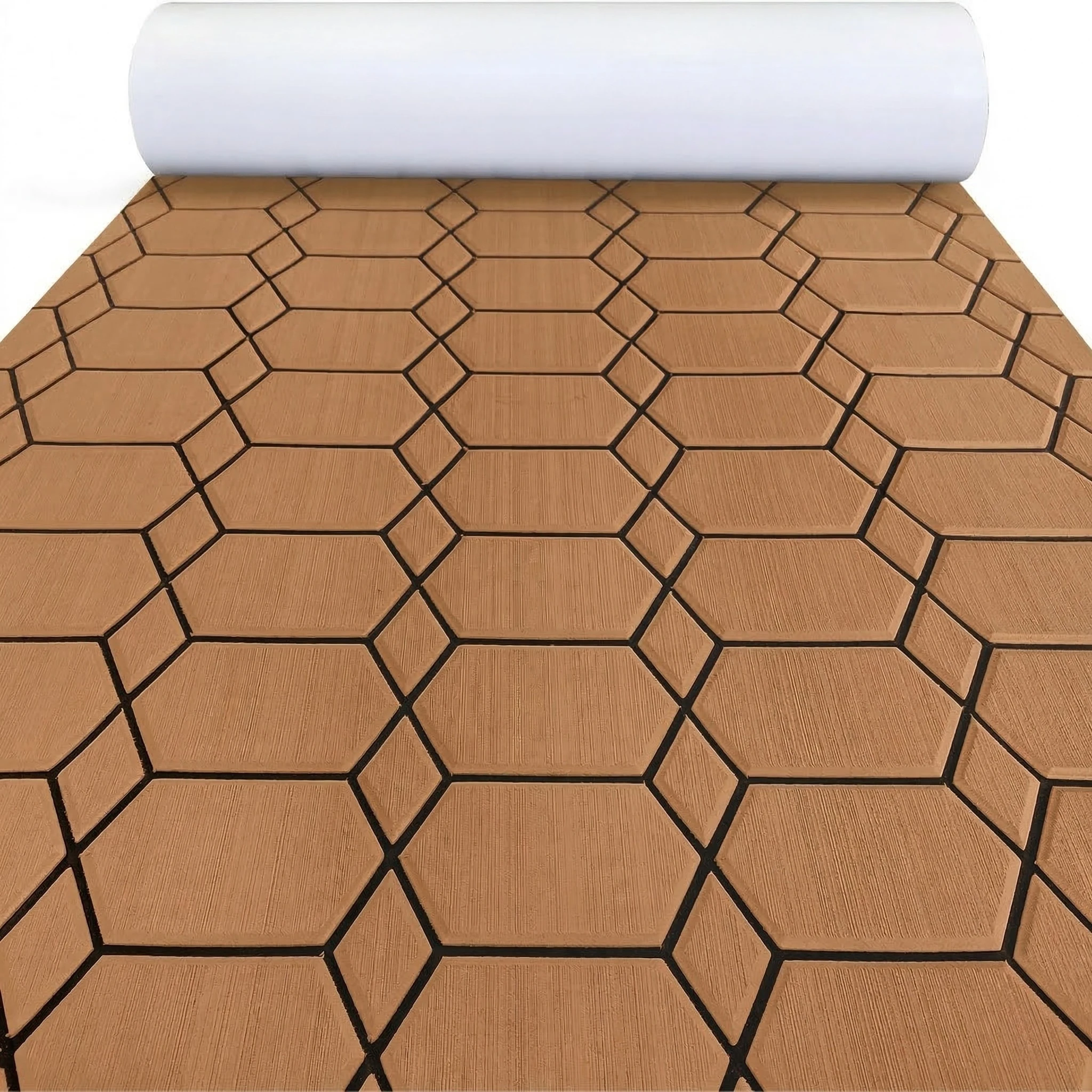 

Напольное покрытие из ЭВА-пены 2400x1200 мм, самоклеящийся коврик-плитка под тик для лодок, яхт и катеров, маленькие шестиугольники