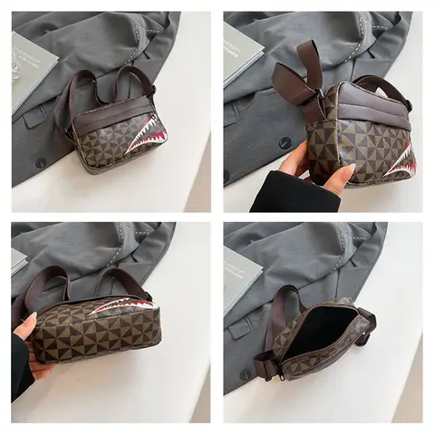 Kreativ Shark Mouth Crossbody-väska Enkel Myntväska Mobilväska Casual Mode Crossbody Stor Kapacitet Liten Fyrkantig Väska 8 best sales crossväska herr - №2