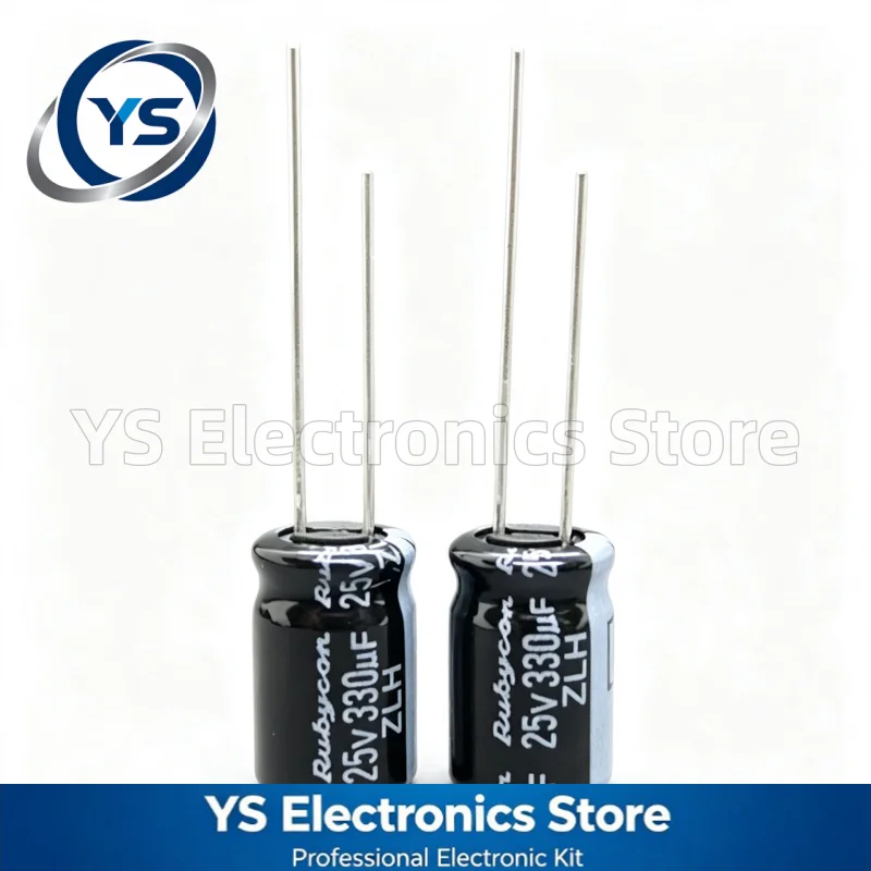 Rubycon ZLH Series 25V330UF 8x11.5mm 25ZLH330MEFC8X11.5 330UF25V Electrolytic Capacitor New Original Long Life Low Impedance 20%