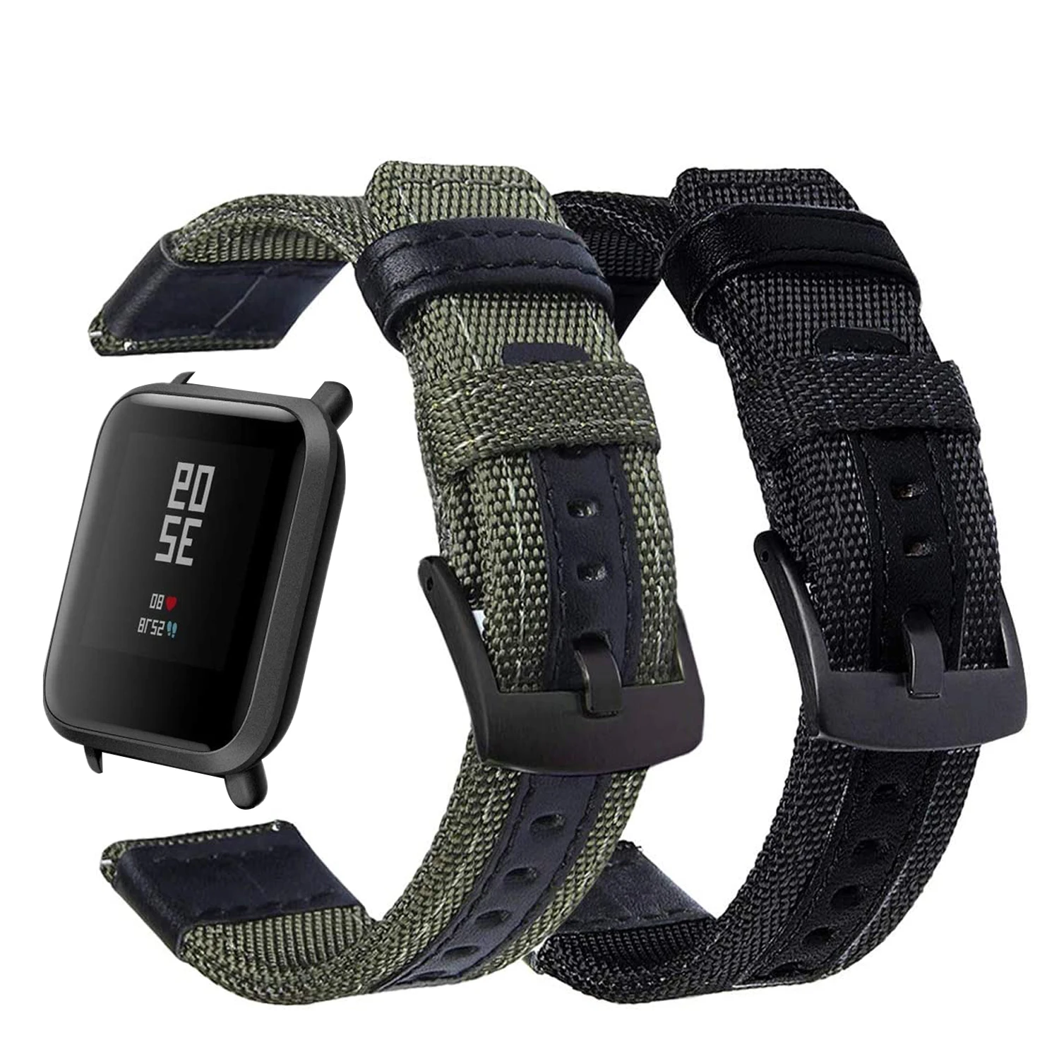 20mm 22mm Braided Solo Loop For Amazfit GTS 2/2e/GTS2 Mini/GTR 42mm 47mm/GTR2/2e/stratos 2/3 Bracelet Watch Amazfit Bip Strap