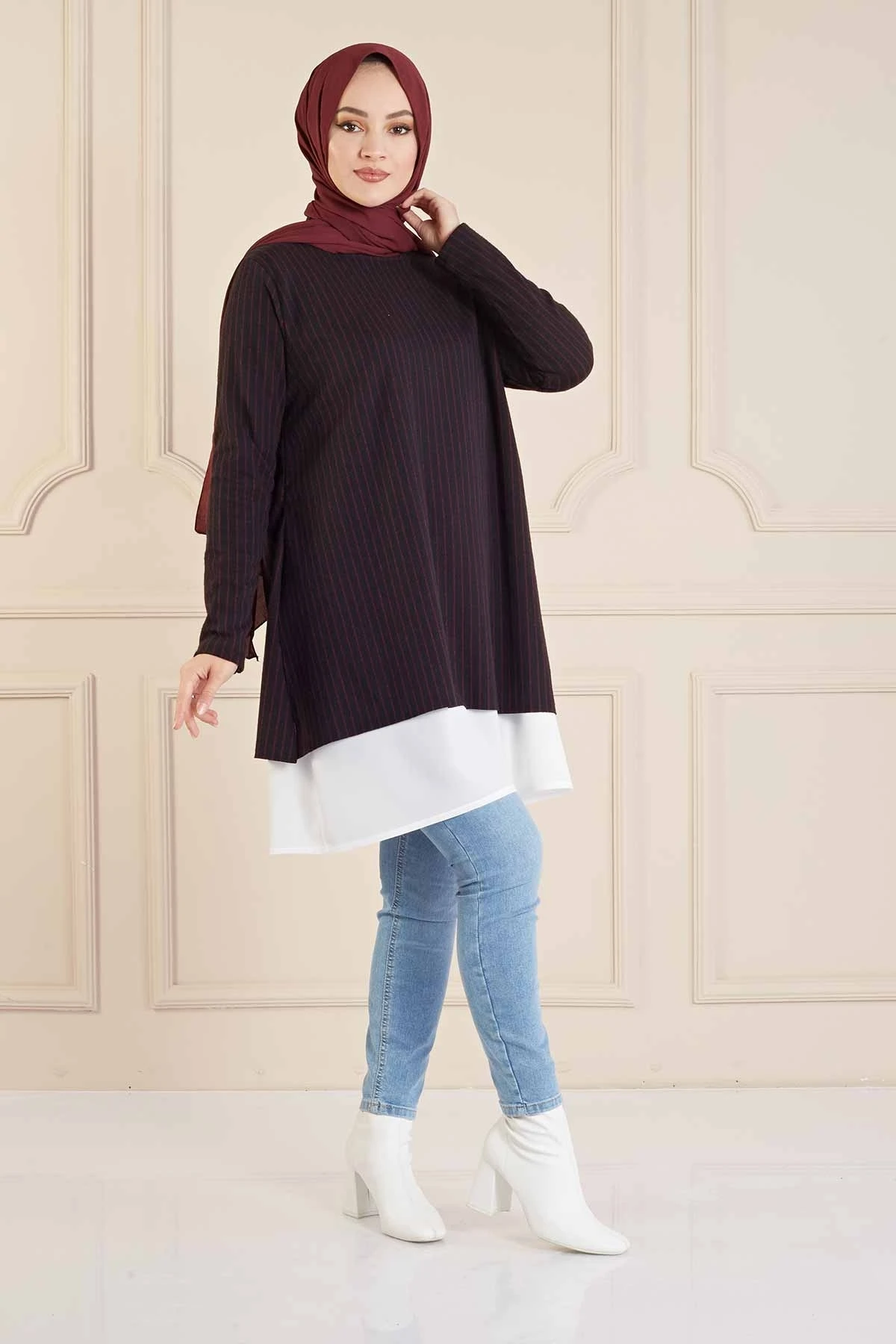 Striped Tunik NY Burgundy