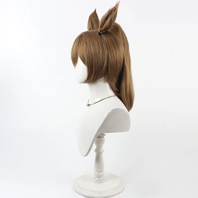 Smart Falcon Cosplay Wig Brown Ponytail Cosplay Hair With Ears Game Pretty Derby Role Play For Comicon Party Adult Women Men