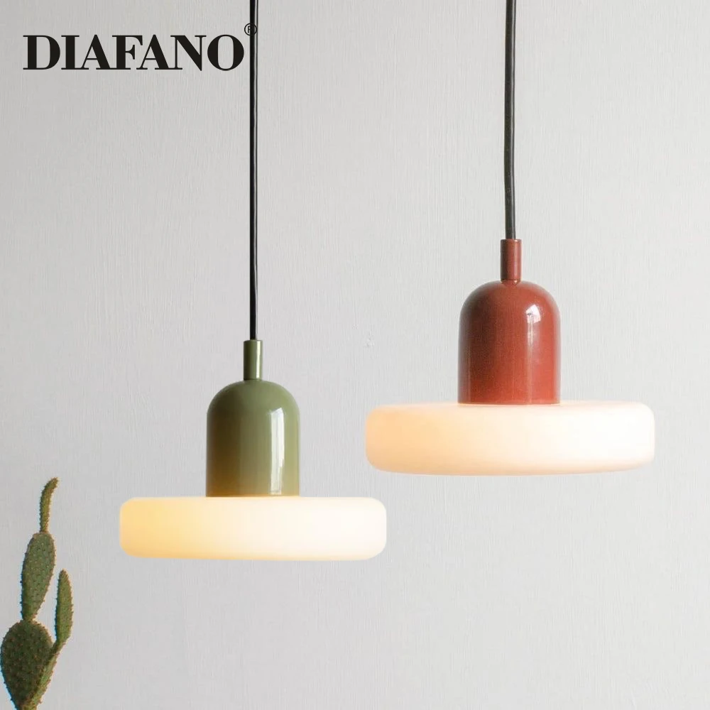 

Nordic Glass Bauhaus Dining Room Chandelier Living Room Bedroom Bar Retro Coffee Shop Decoration LED Hanging Lighting Fixtures