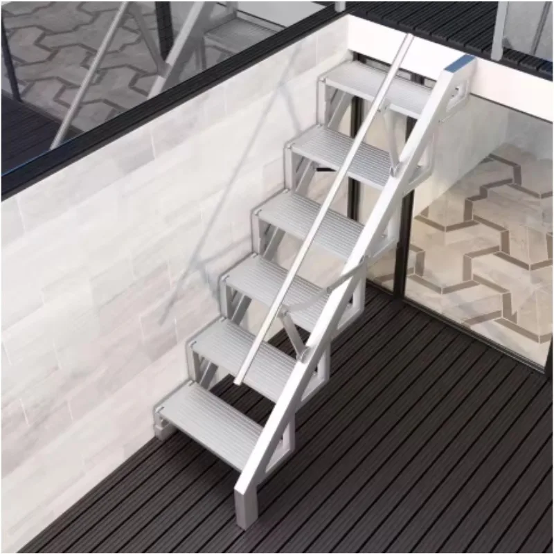Factory Direct 2026 Top RatedCustomized white staircase with foldable handrails