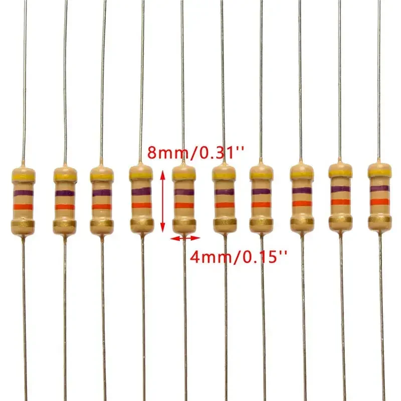 300PCS 1Ohm-3M 0.5W Resistor Assortment Kit Set Carbon Film Metal Resistors DIY Resistance Assorted Kit 470R 560R 2.7K 10K