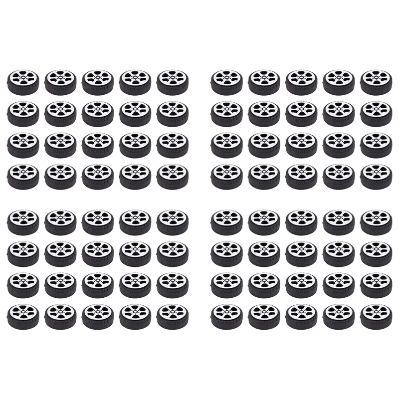 ODIES-Plastic Roll 2Mm Dia Shaft Car Truck Model Wheel 20Mmx6mm 80Pcs