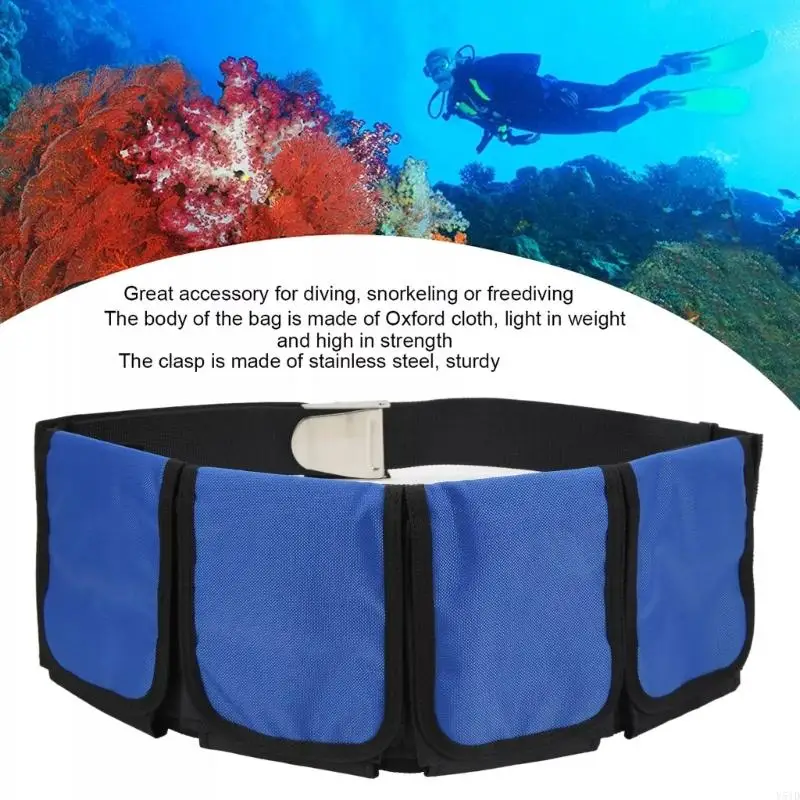 

Y51D Weight Belt with 4 Pockets Quick-Release Buckle Dive Weights Belt for Man