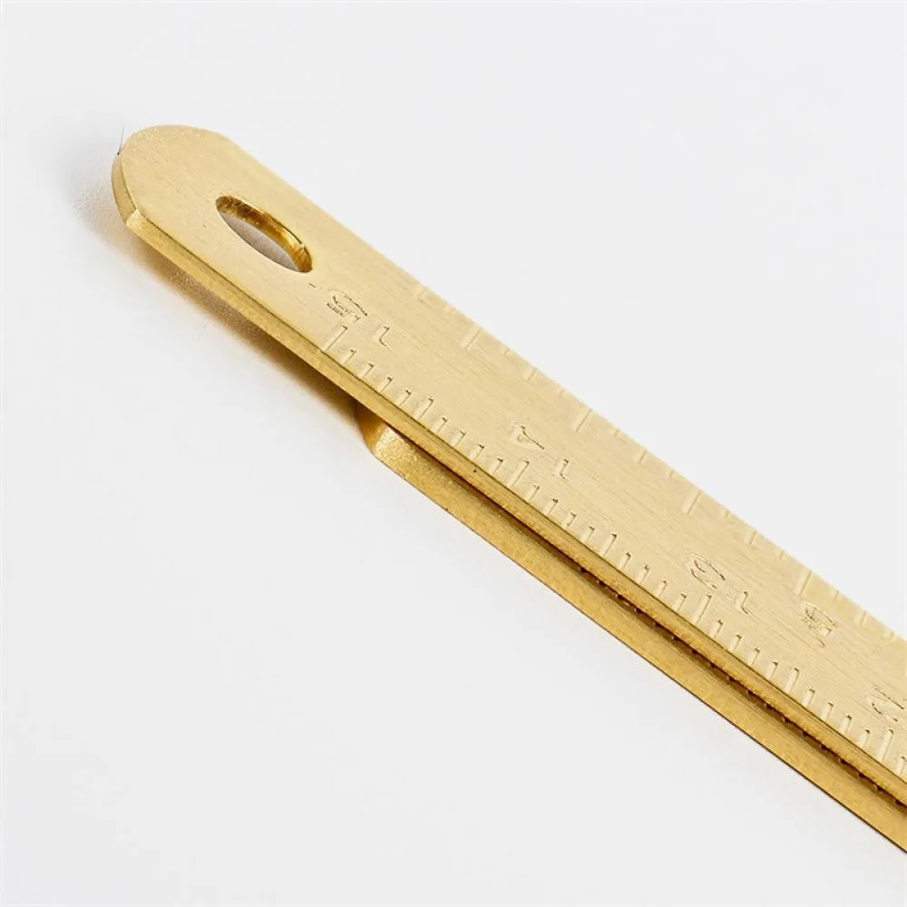 Vintage Brass Straight Ruler Metal Triangle Ruler Protractor 12/15cm Measuring Tool Students Creative Stationery School Supplies