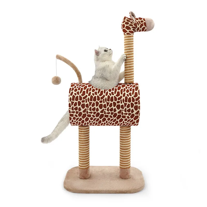 

Cat Tree Giraffe Design Cat Condo with Sisal Scratching Post Space Saving Small Cat Tower Indoor Climbing Frame Bed House Stable