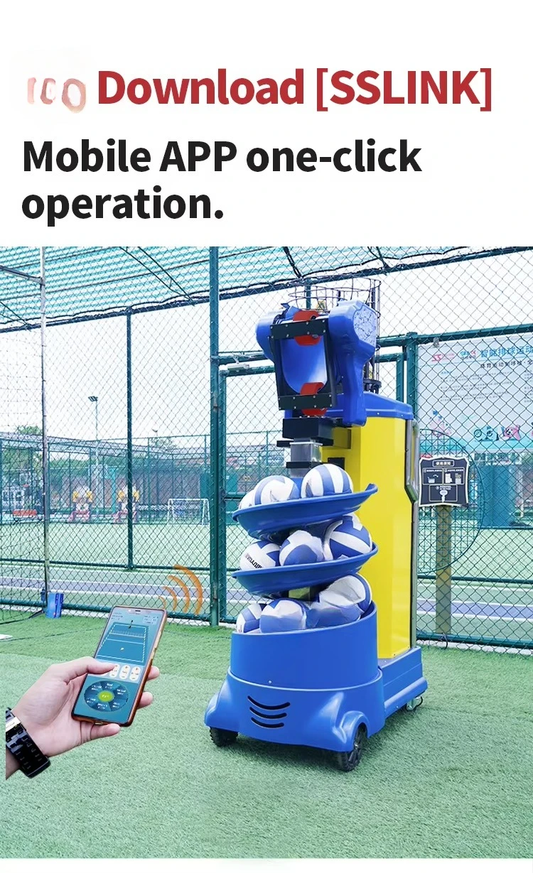 SIBOASI V2201A Automatic Volleyball Launcher Yellow & Blue Adjustable Height Multi-Training Time-Saving