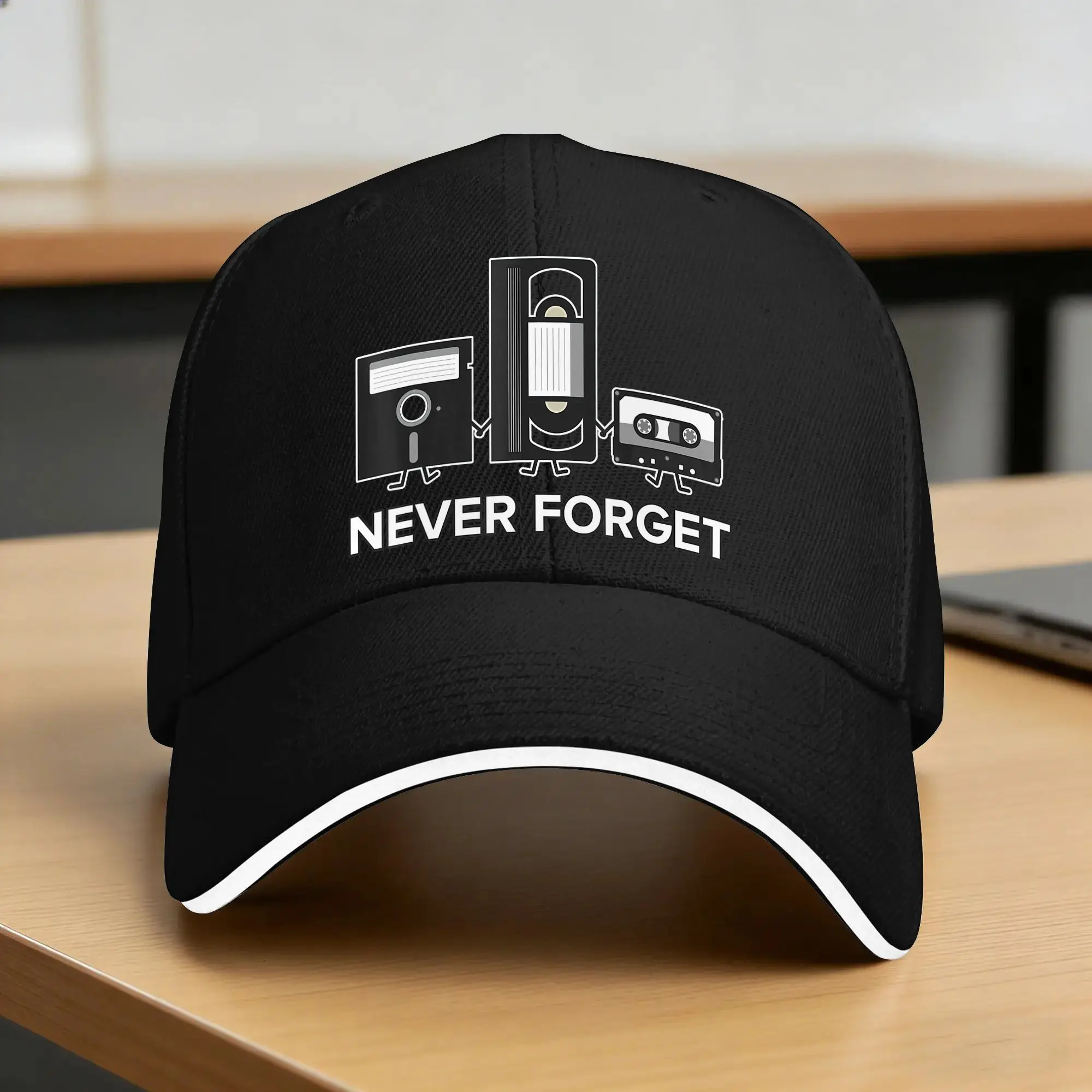 Summer Casual Baseball Cap Never Forget Audio Cassette  Tennis Skate Trucker Hat For Female Male Sun  y2k Cute Baseball Caps