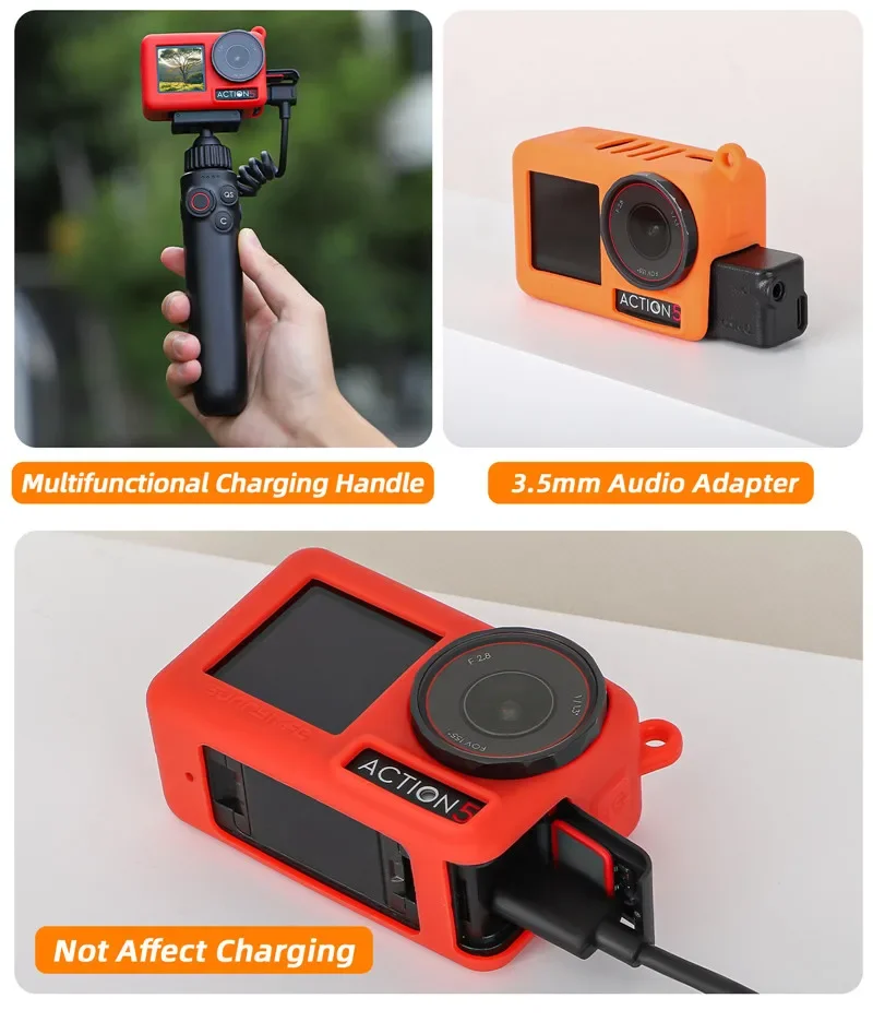Silicone Protective Cover For DJI OSMO Action 5 Pro Cover Sleeve Protective Shell Lens Cap Action 5 Pro Camera Accessories