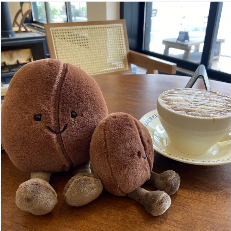 Jelly Cat 13/20cm Coffee Bean Plush Doll Creative Smile Doll Pet Toy Furniture Bedroom Ornaments Holiday Gift