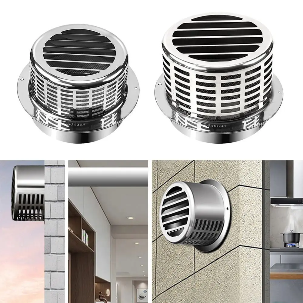 Stainless Steel Stove Pipe Protector Cover Ventilated Rain Cap Exterior Wall Roof Duct Vent Rain Pipe Cap Durable Home Hardware