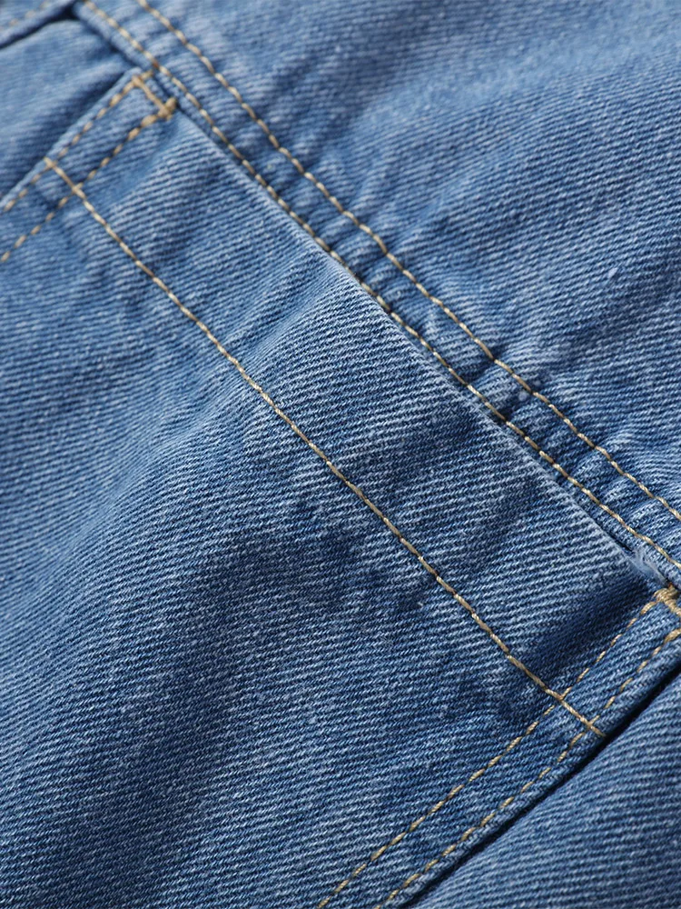 Denim-Kurzarm-Crop-Top und Skort-Set für Damen, Sexy V-Ausschnitt, Einreihige Oberteile, Hochgeschnittene Culottes, Schicke Damen-Partykleidung, Neu – Detail 10