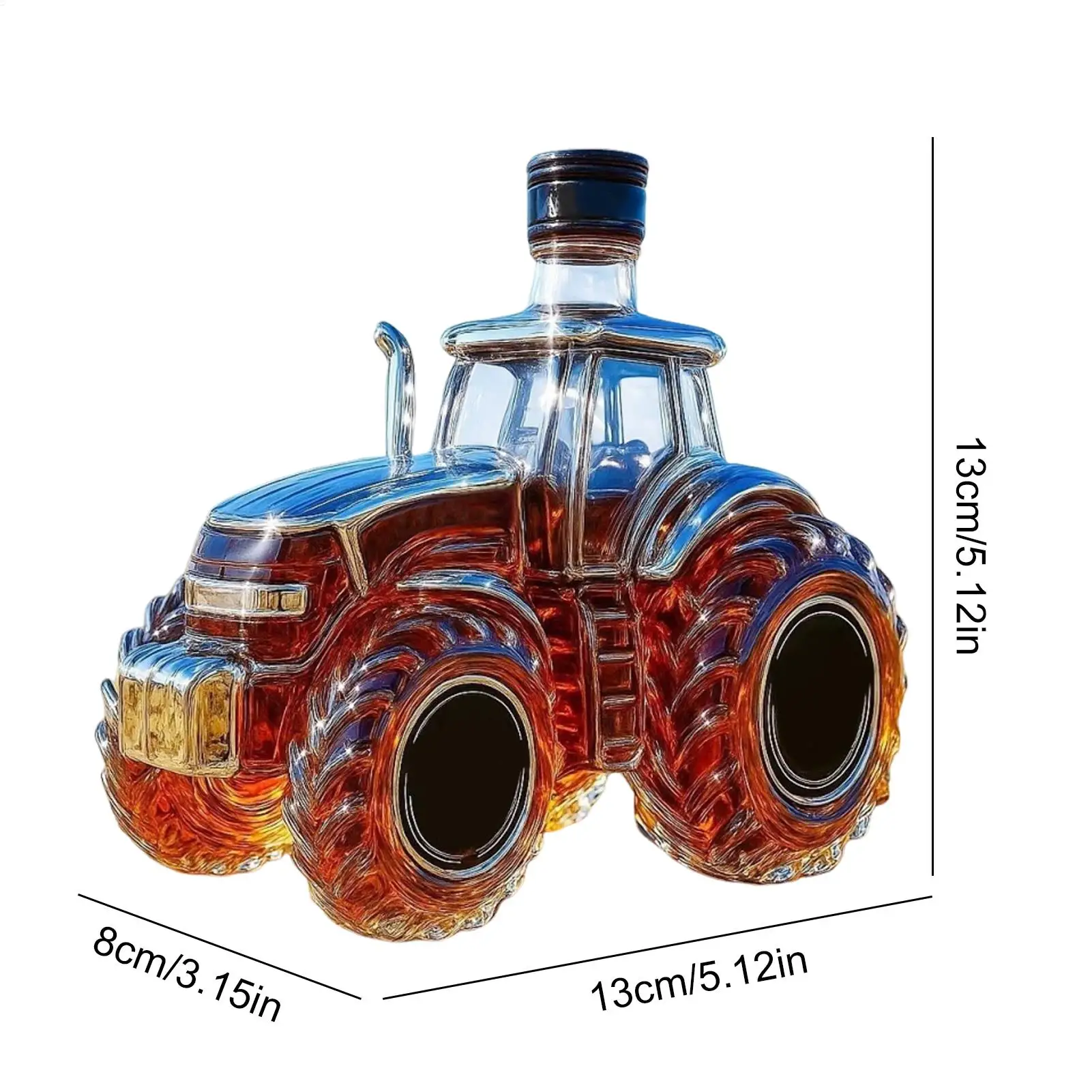 Whiskey Glass Bottles 300ml Tractor Shape Alcohol Dispenser Glass Decanter Bottle for Brandy Bourbon Drinks Beverages Family view 6