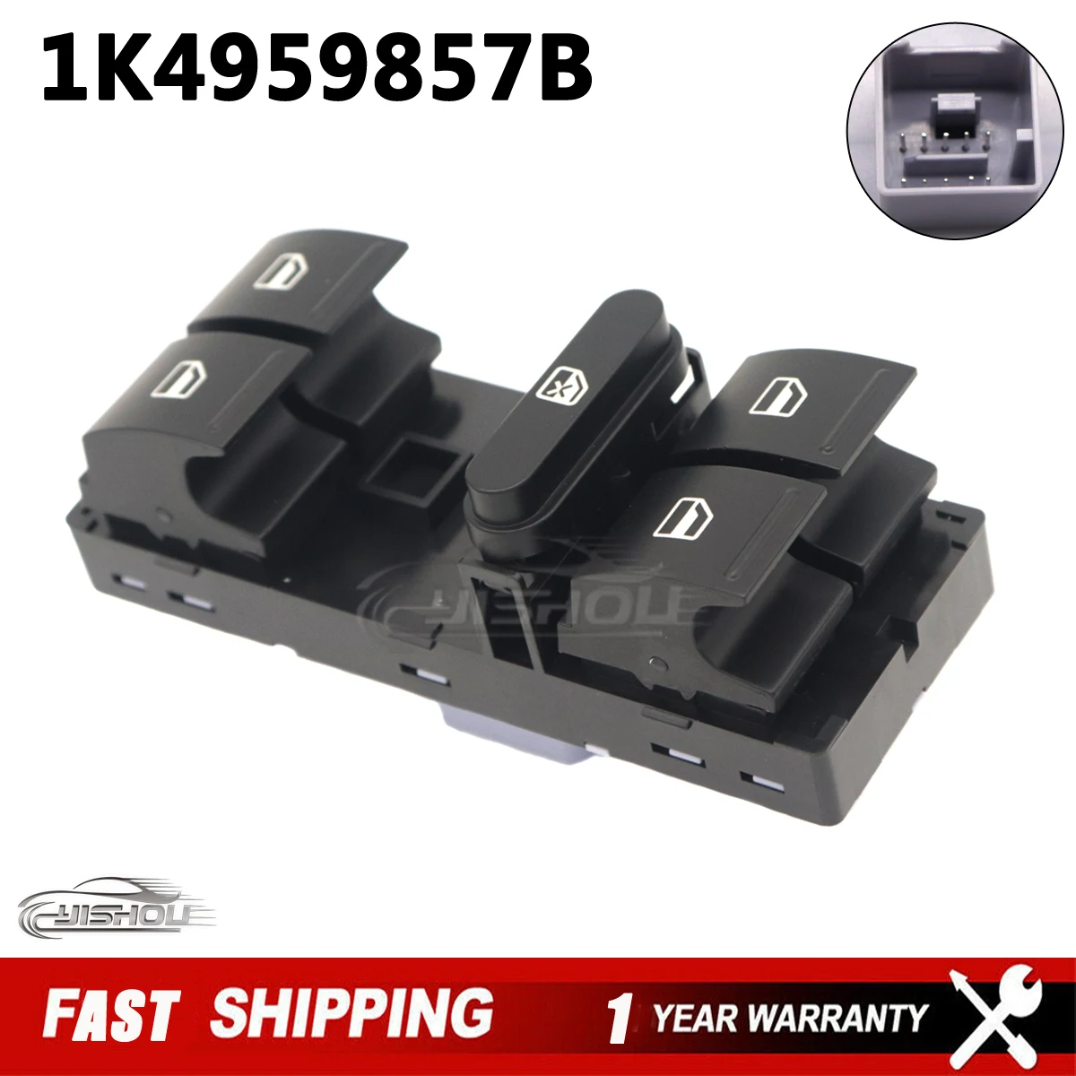 Car Power Window Switch Control Master Switches 1K4959857B For Volkswagen JETTA GOLF GTI MK5 MK6 PASSAT TOURAN 1K4959857A