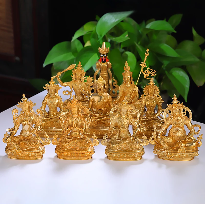 

A variety of Bodhisattva Buddha statues pure copper brass Shen Guanyin Tara longevity lotus peanut Jizang Ami ornament for home