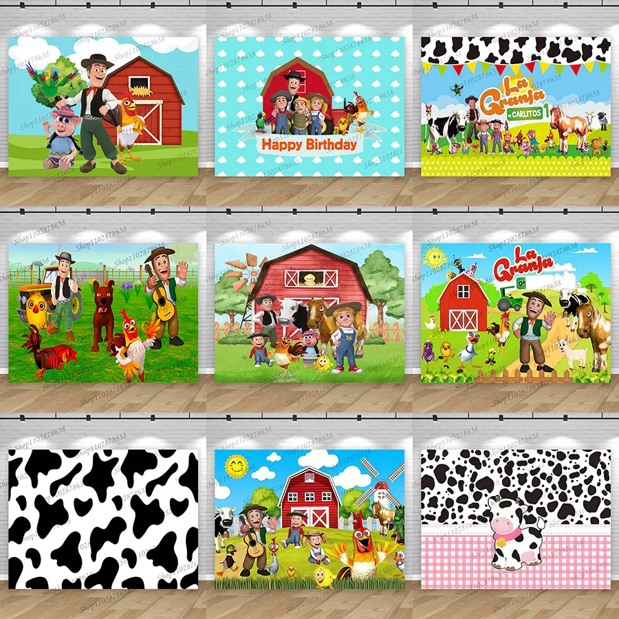 Fondo Fotográfico La Granja De Zenón, Zenón Bartolito, Lola, Pepe, Percherón, Banner Fotográfico, Decoración de Cumpleaños Infantil, Accesorio de Fotografía
