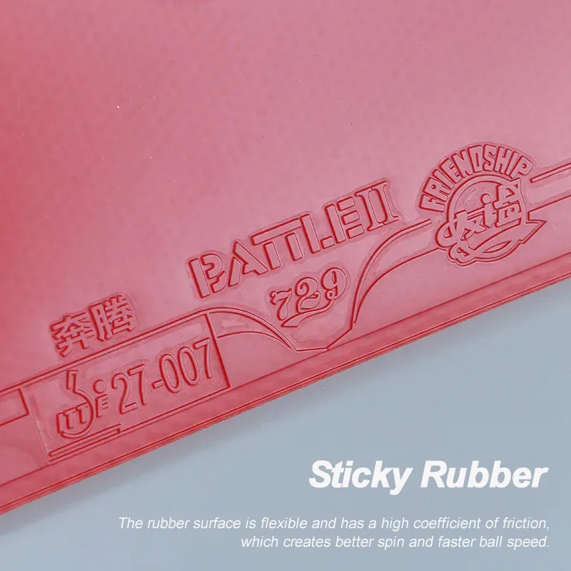 729 Battle 2 تنس الطاولة المطاطية المهنية لزجة بينغ بونغ Topsheet مع إسفنجة برتقالية مرنة مسبقة الضبط