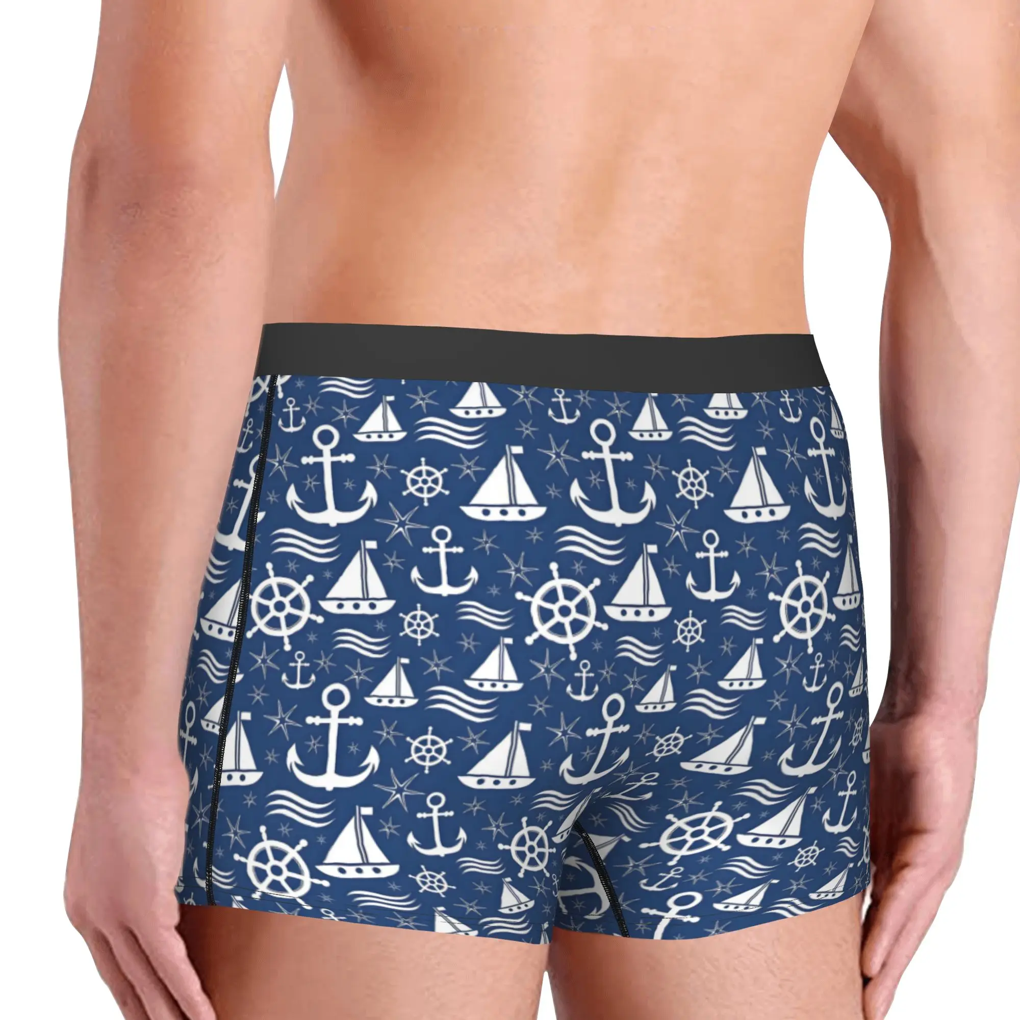 Anchor Nautical Compass Captain Sailor Adventure Boxers Shorts Mens  Briefs Underwear Funny Underpants