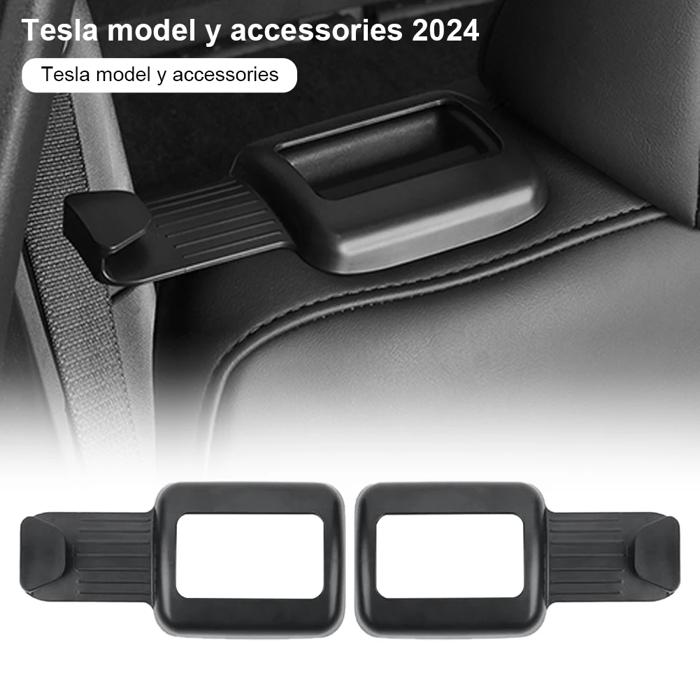 2Pcs Backseat Seatbelt Holder Guide for Tesla Model Headrest & Anti-Scratch Rear Seat Belt Grabber for Tesla Model Y Accessories