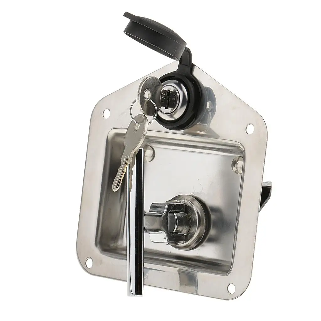 

Toolbox Folding Box Lock Stainless Steel Mount T Handle Lock with Keys for Car Storage Case