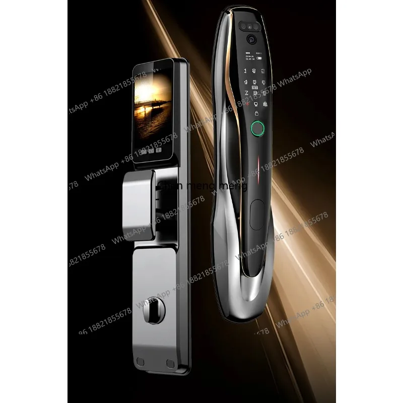 Security Fingerprint  Card Unlocking Face Recognition Smart Home Camera Door Lock for Front Door