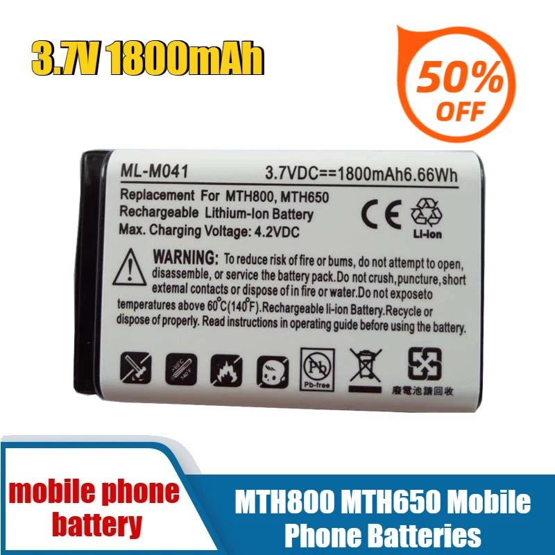

3.7V 1800mAh MTH800 MTH650 Mobile Phone Batteries