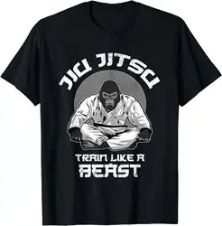 Train Like A Beast Jiu Jitsu, BJJ Grappling MMA Gorilla T-Shirt  Graphic T Shirts  Men Clothing Tops Camisetas