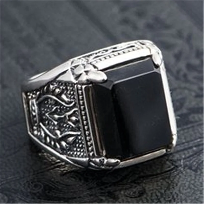 Neuer 925 Silber Vintage Herrenring für Männer und Frauen Sterling-Silber Hochzeitsschmuck Einfacher Verlobungsring Modischer Partyring