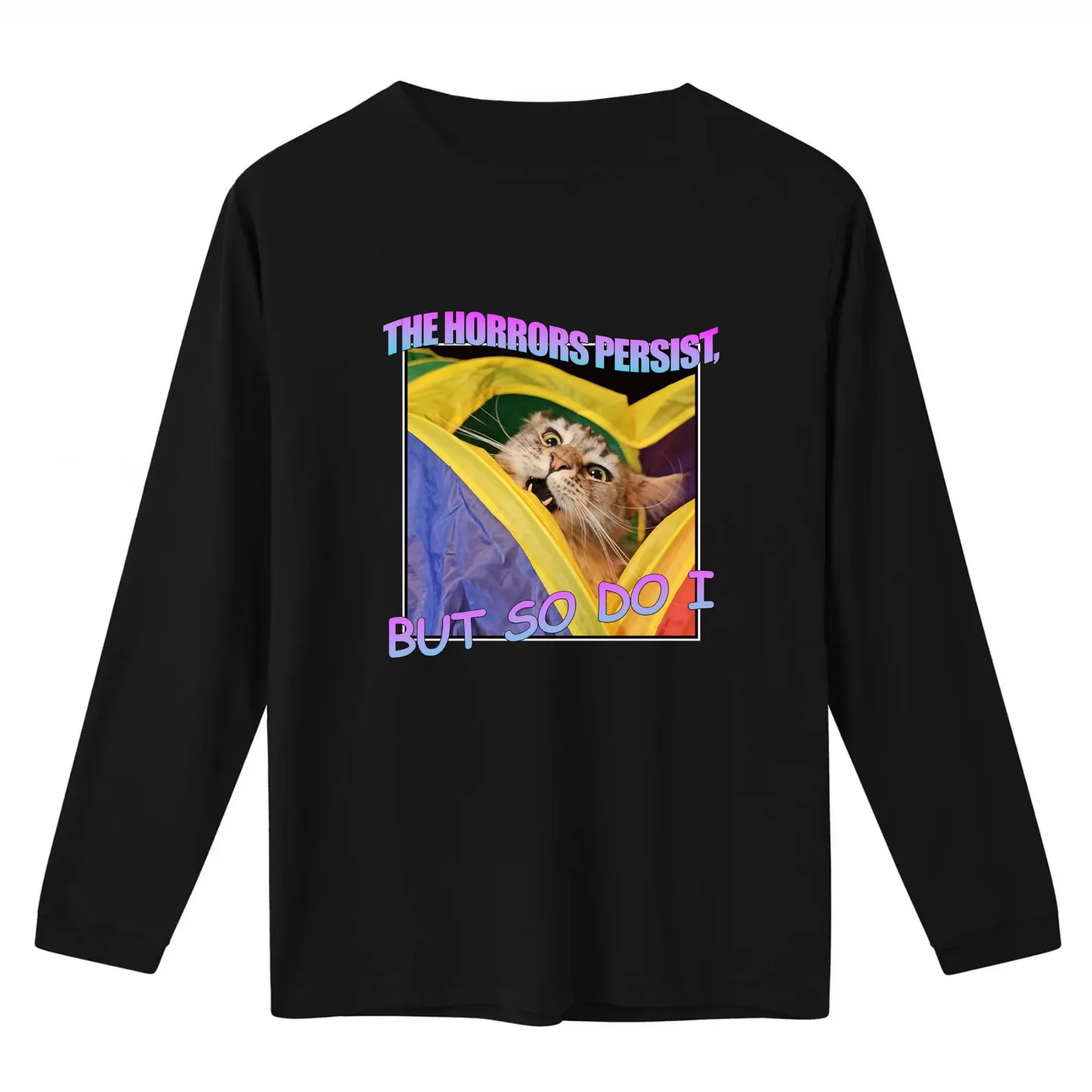 The Horrors Persist But So Do I T-Shirt Summer Casual Cotton Tee Oversized Streetwear Tops Vintage Graphic Print