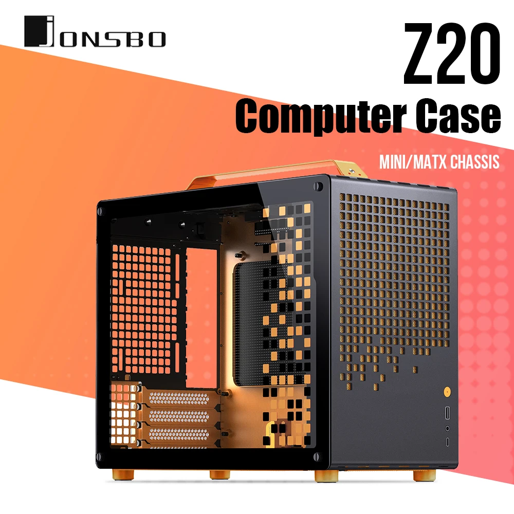 Jonsbo Z20 PC Case with Detachable Handle For 163mm Air-Cooled Graphics Card Type-C Desktop Portable Chassis and Compact Case