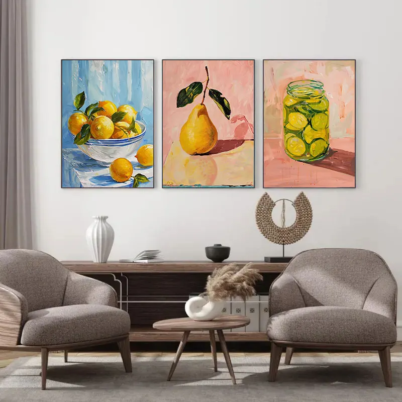 Retro Oil Painting Still Life Fruit Tomatoes Food Canvas Minimalist Posters and Prints Wall Art Living Room Home Decor Gifts