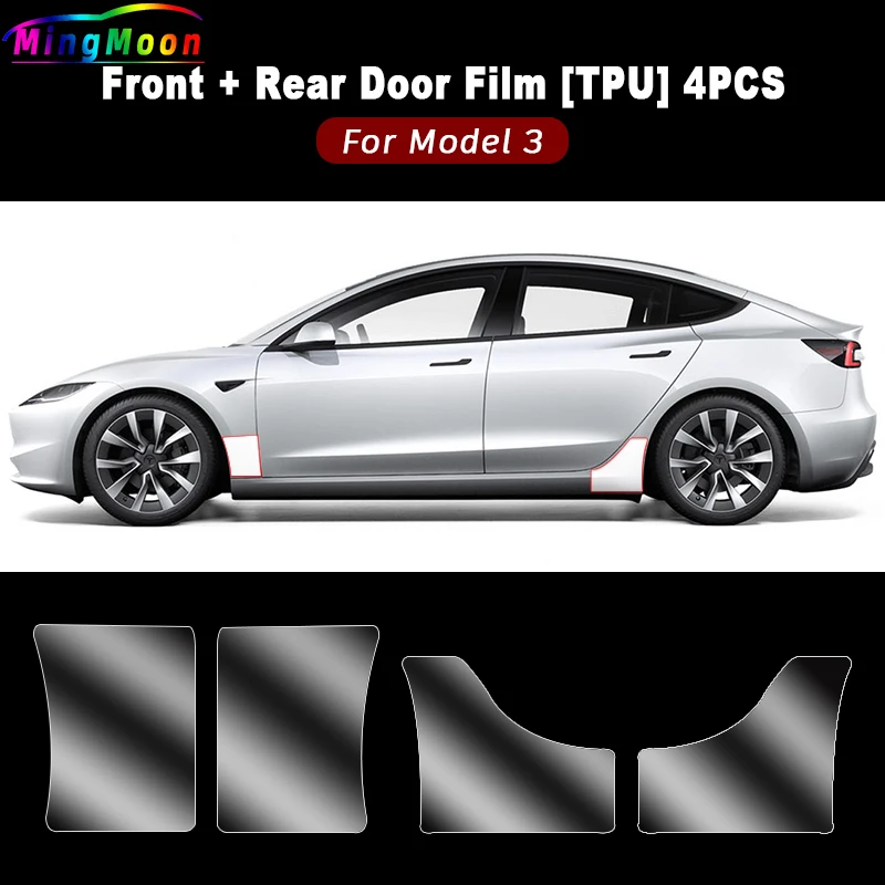 For Tesla Model3/Y 2017-2024 Front Door Rear Door Protective Film Invisible Car Clothing TPU Film Decoration Special Accessories