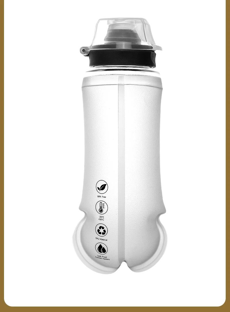 170ml Faltbare Auslaufsichere Weiche Zusammenklappbare Ernährungsflasche für Hydration Pack BPA-frei TPU, Leichtgewichtig, Leicht zu Öffnender Deckel für Läufer – Detail 30