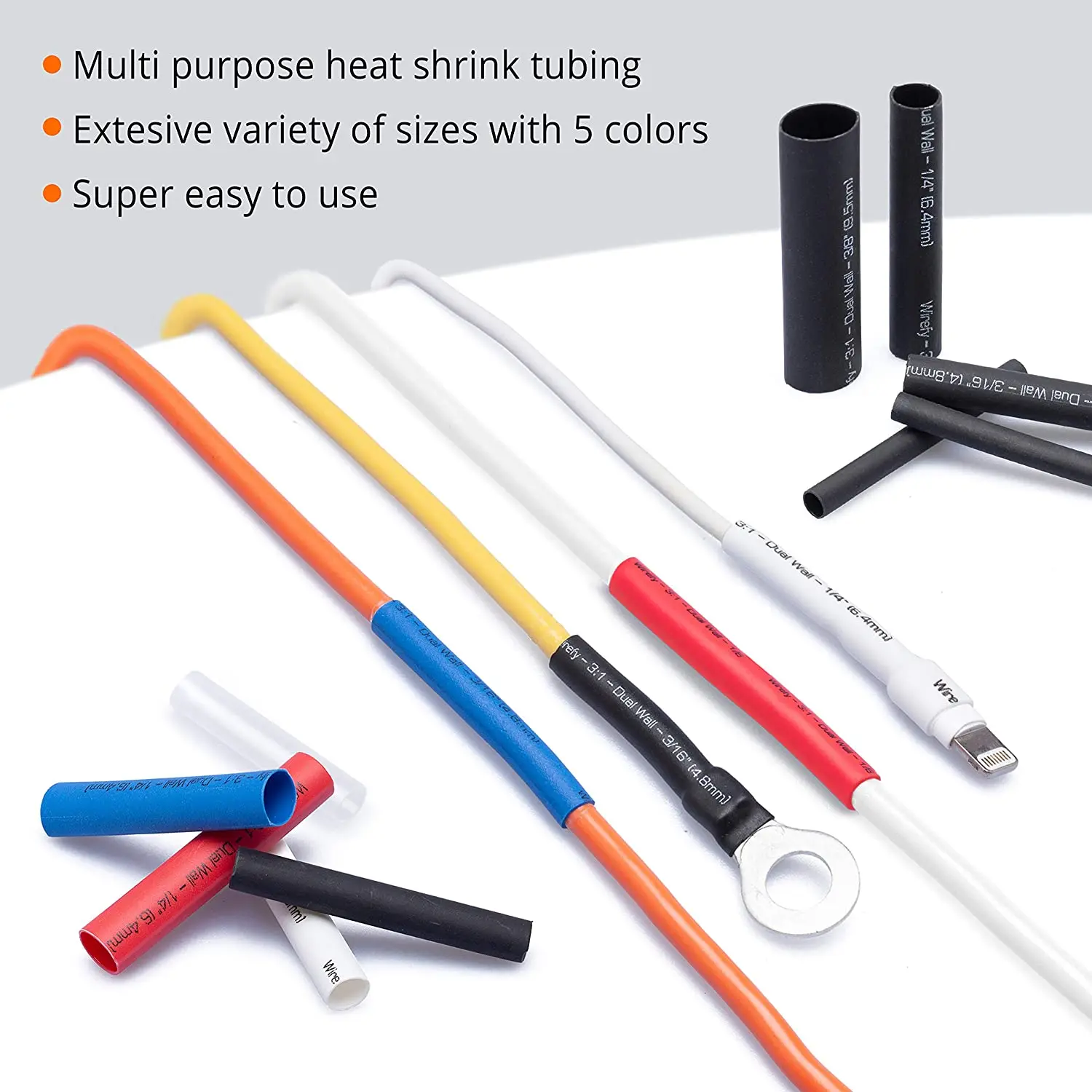 328PCS Heat Shrink Tubing Kit, 2:1 Ratio Waterproof Wire Sleeve for Cable Connector Insulation and Protection