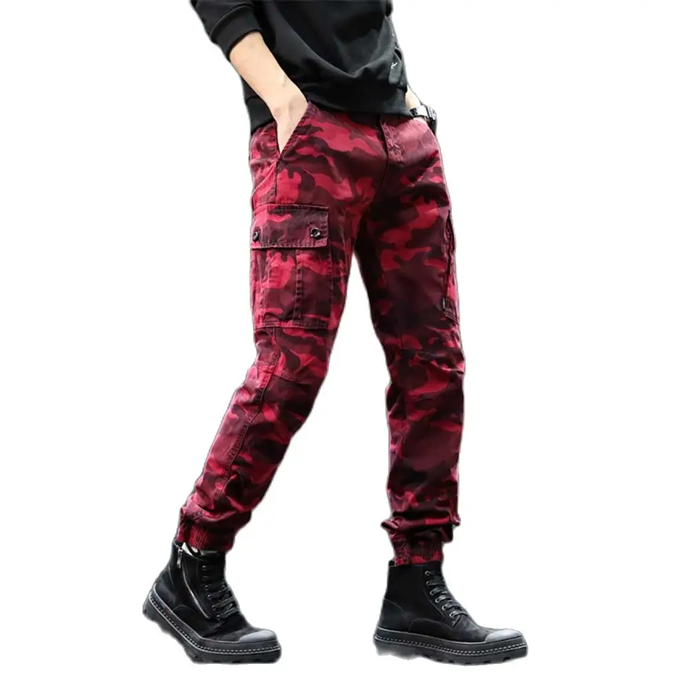 Trendy Military Camouflage Cargo Pants Men Casual Loose Baggy Trousers Hiphop Harem Streetwear Tactical Overalls Clothing