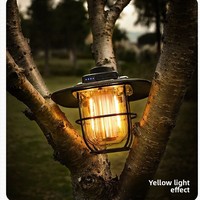 Rechargeable Portable Outdoor Retro LED Lantern - Stepless Dimming Camping Light with Emergency Night Light Function