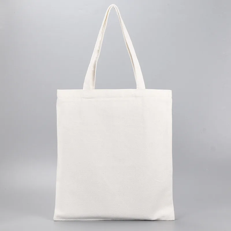 5 pcs Beige Canvas Shopping Bags Eco Reusable Foldable Shoulder Bag Large Handbag Fabric Cotton Tote Bag For Women Shopping Bags