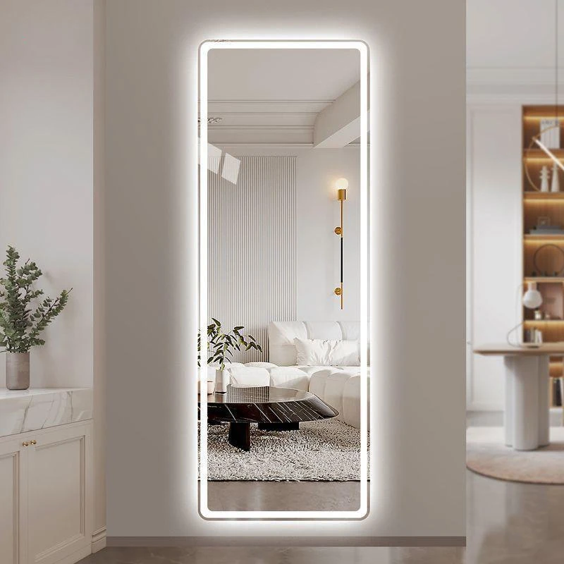 LED Bathroom Vanity Mirror Acrylic Lights Anti-Fog Dimmable Wall Mounted Lighted Mirror for Home Hotel
