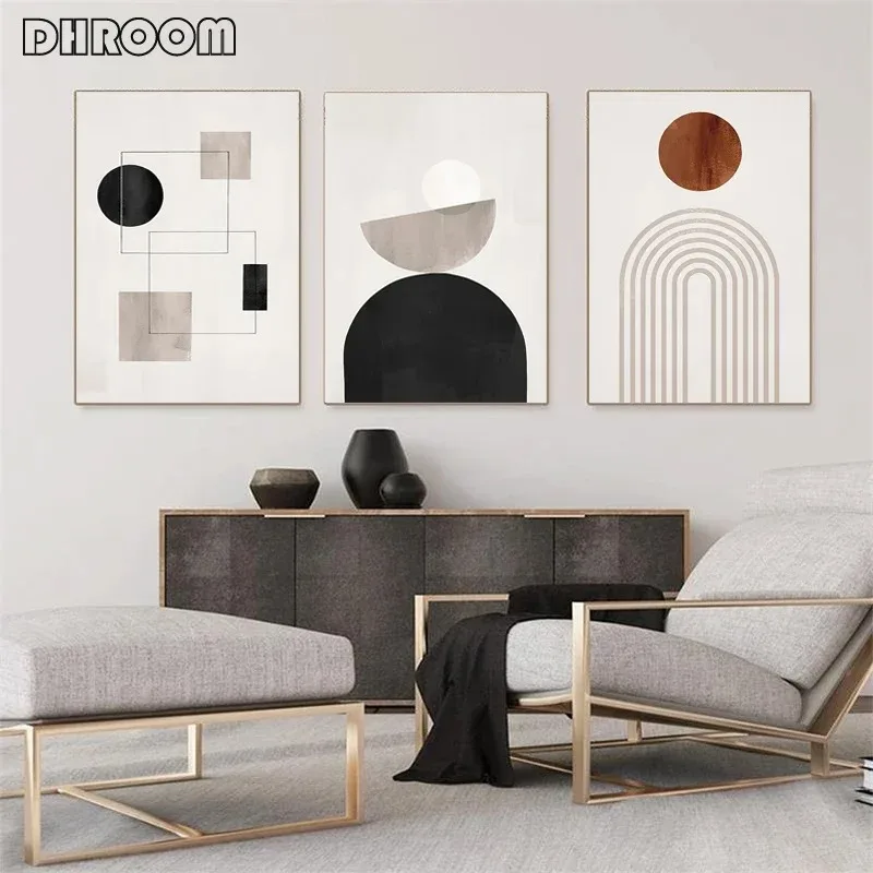 Abstract Wall Paintings Geometric Figures Canvas Painting Graphic Art Poster Print Fashion Vintage Picture Modern Bedroom Decor