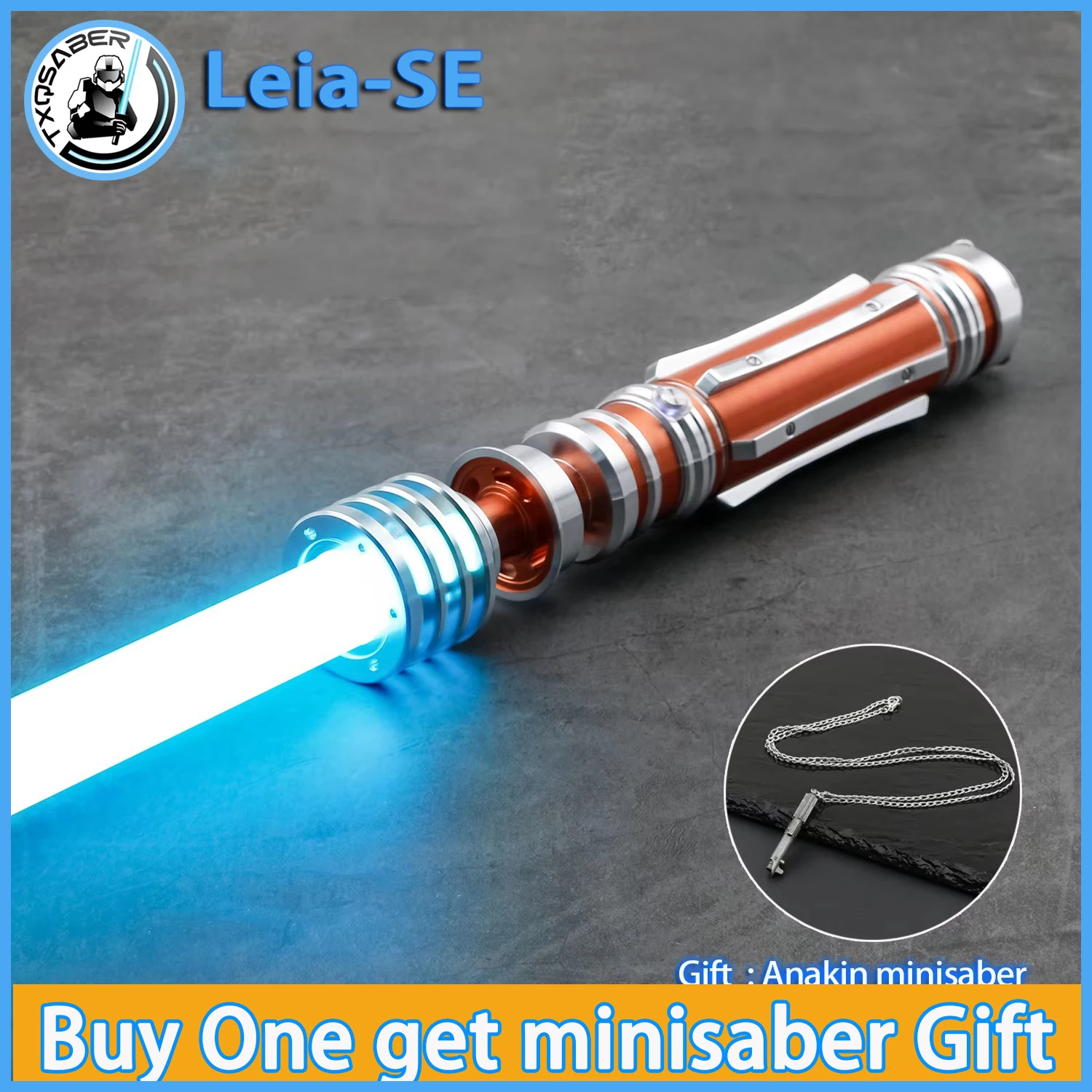 

TXQSaber Leia SE Lightsaber RGB Heavy Dueling Premium NeoPixel Laser Sword Bluetooth Control Smooth Swing Metal Hilt Swords