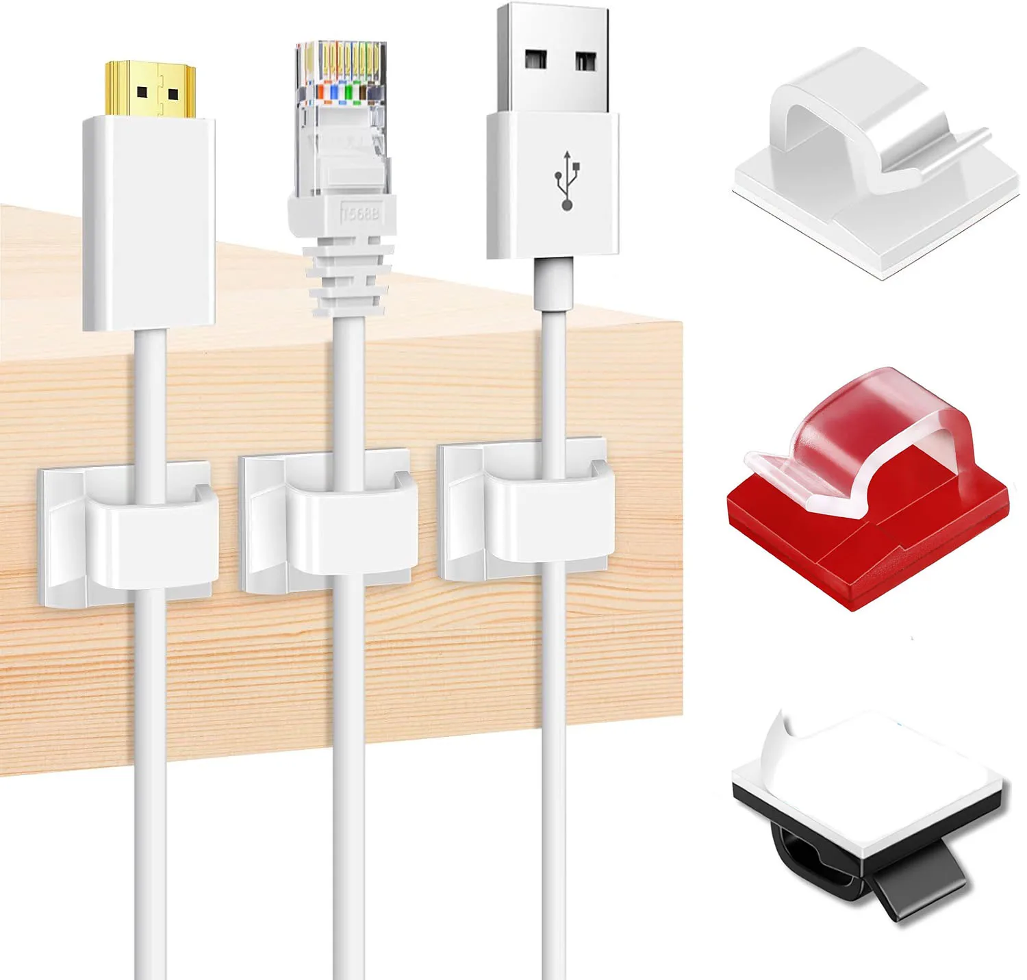10/20/50pcs Self Adhesive Cable Clips Cord Management Wire Holder Organizer Clamp Desk Tidy Cable Manager in Home Office Clips