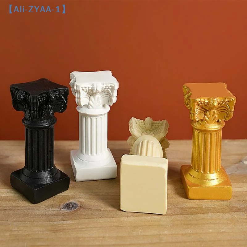 【ZYAA-1】1Pcs Roman Pillar Greek Column Statue Pedestal Candlestick Stand Figurine Sculpture Indoor Home Scenery Decor